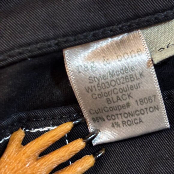 🖤 Rag & Bone Black Skinny Pants | Cotton Stretch | Size 26 - Picture 11 of 12